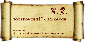 Moczkovcsák Rikarda névjegykártya